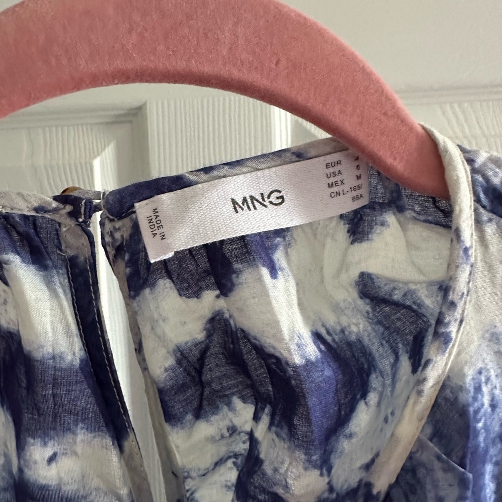 Mango Navy and White Patterned Maxi Dress - Picture 3 of 4